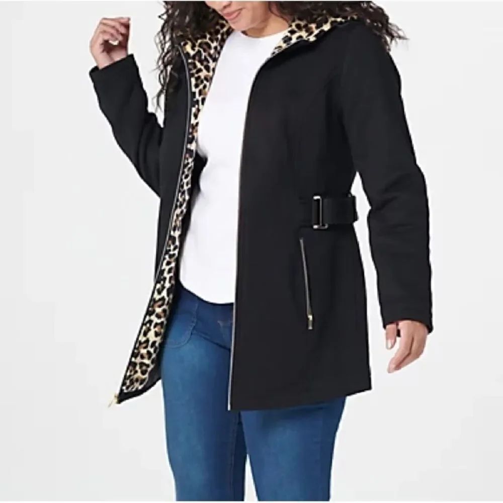 Susan Graver Animal Printed Hooded Fleece Jacket